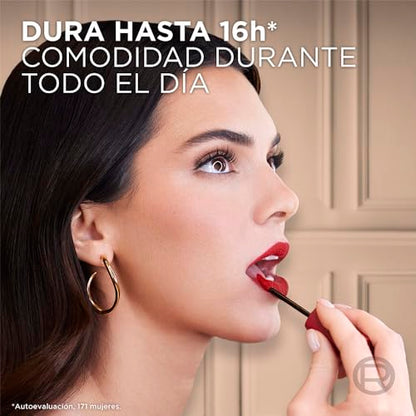 L’Oréal Paris Infaillible Le Matte Resistance Labial Líquido de Larga Duración por 16H, a Prueba de Agua, Color Intenso, con Ácido Hialurónico, Tono True Love