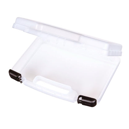 ArtBin Estuche de Transporte de visión rápida, Mediano, 14'', 6 | Pestillos bloqueables, 14 x 3.375 x 10.25 pulgadas, tapa de visión transparente, asa de transporte, portátil, transparente