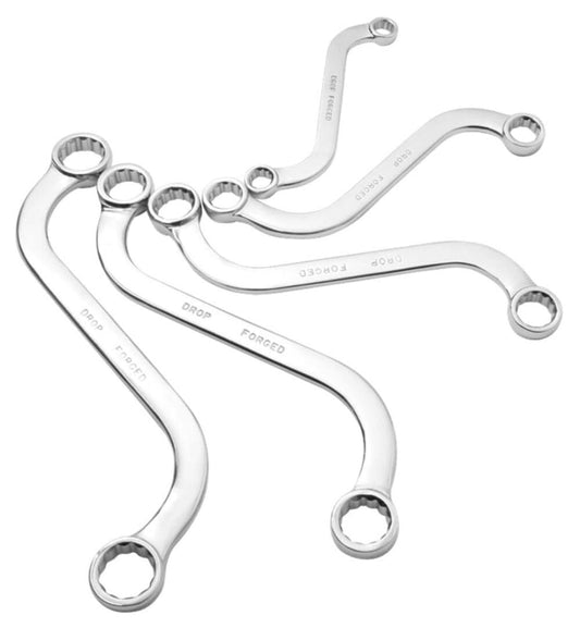 SUNEX TOOLS 9940M Juego de llaves métricas estilo S, totalmente pulidas, 10 x 11 mm - 18 x 19 mm, 5 piezas