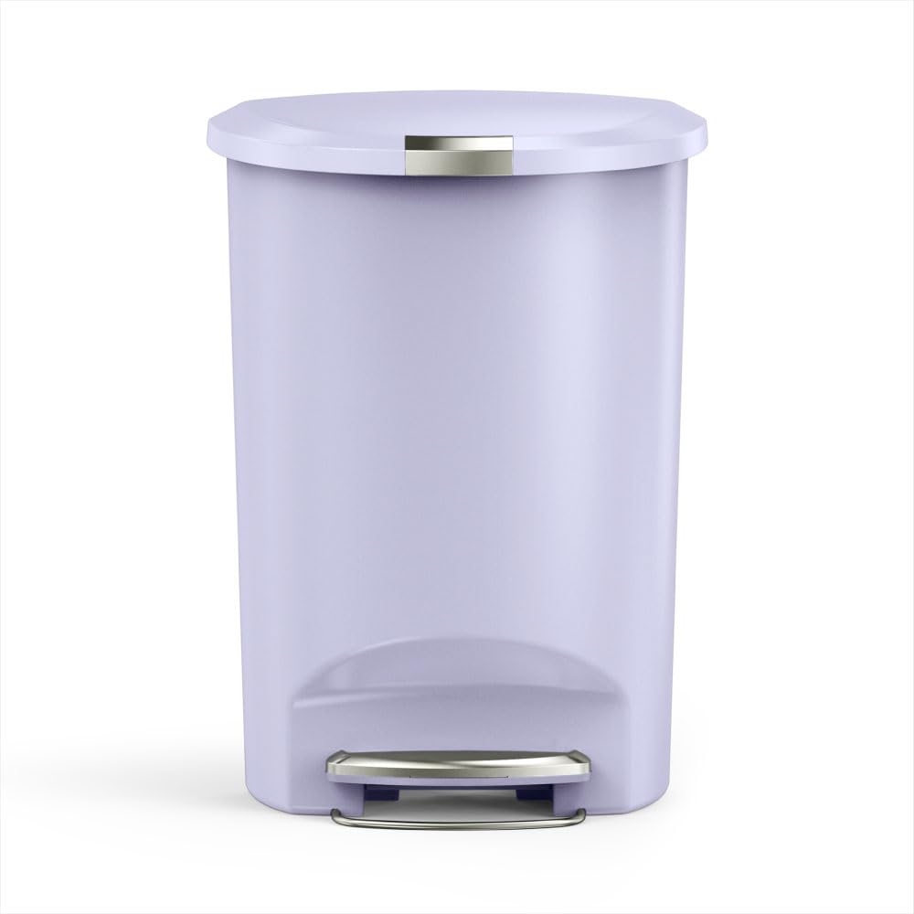 simplehuman Bote de Basura de Cocina Semicircular 50 L con Pedal - Lila