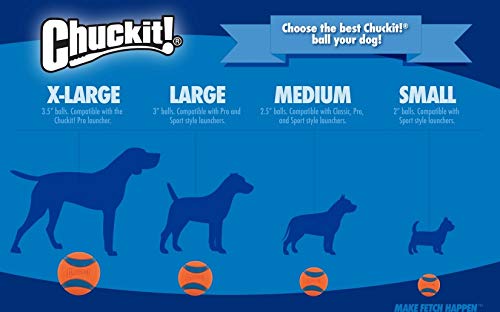 CHUCKIT Max Glow Balls for Pets (2 Pack), Medium, White