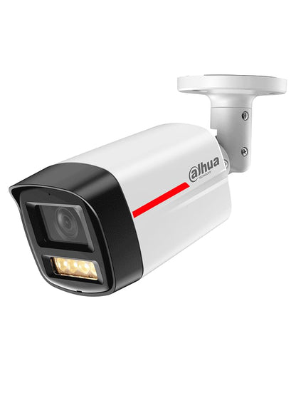 Dahua Cámara IP Bullet de 2MP / WizColor/WizSense/SMD Plus/Protección Perimetral/Detección de Movimiento Inteligente/Lente 2.8mm/ Luz Cálida 50m/ Micrófono/Ranura para Micro SD/ IP67