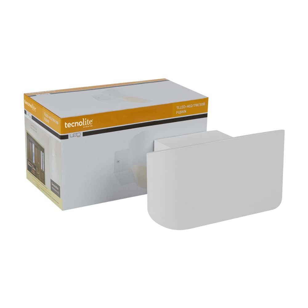 Tecnolite TLLED-402/7W/30B Luminario Pared Led, 3000K, Blanco 100-240