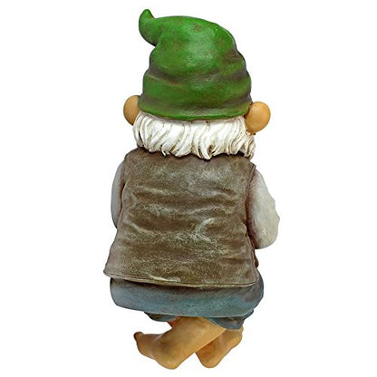 Design Toscano Ziggy con caña de Pescar, gnomo de jardín, Estatua de niñera para Interior/Exterior, 9 Pulgadas de Alto, Resina de Piedra fundida, Acabado a Todo Color