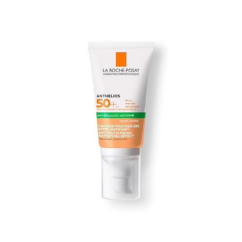 La Roche-Posay Anthelios UVMUNE 400 Oil Control Gel-Crema con Color y FPS 50+, Protector Solar Facial Matificante para Piel Grasa, Resistente al Agua, 50 ml