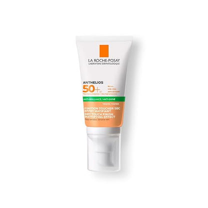 La Roche-Posay Anthelios UVMUNE 400 Oil Control Gel-Crema con Color y FPS 50+, Protector Solar Facial Matificante para Piel Grasa, Resistente al Agua, 50 ml