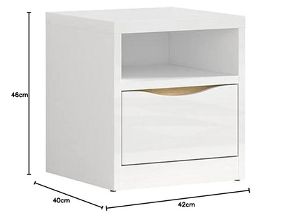 Alterego - Buró nórdico Pori, Color Blanco Brillante y Madera