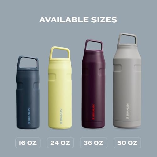 Stanley IceFlow - Botella de agua de 24 onzas, tapa giratoria de boca ancha, ligera y a prueba de fugas para viajes y deportes, acero inoxidable aislado, sin BPA, cítrico