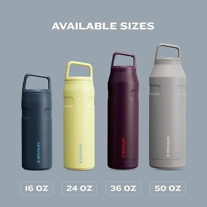 Stanley IceFlow - Botella de agua de 24 onzas, tapa giratoria de boca ancha, ligera y a prueba de fugas para viajes y deportes, acero inoxidable aislado, sin BPA, cítrico