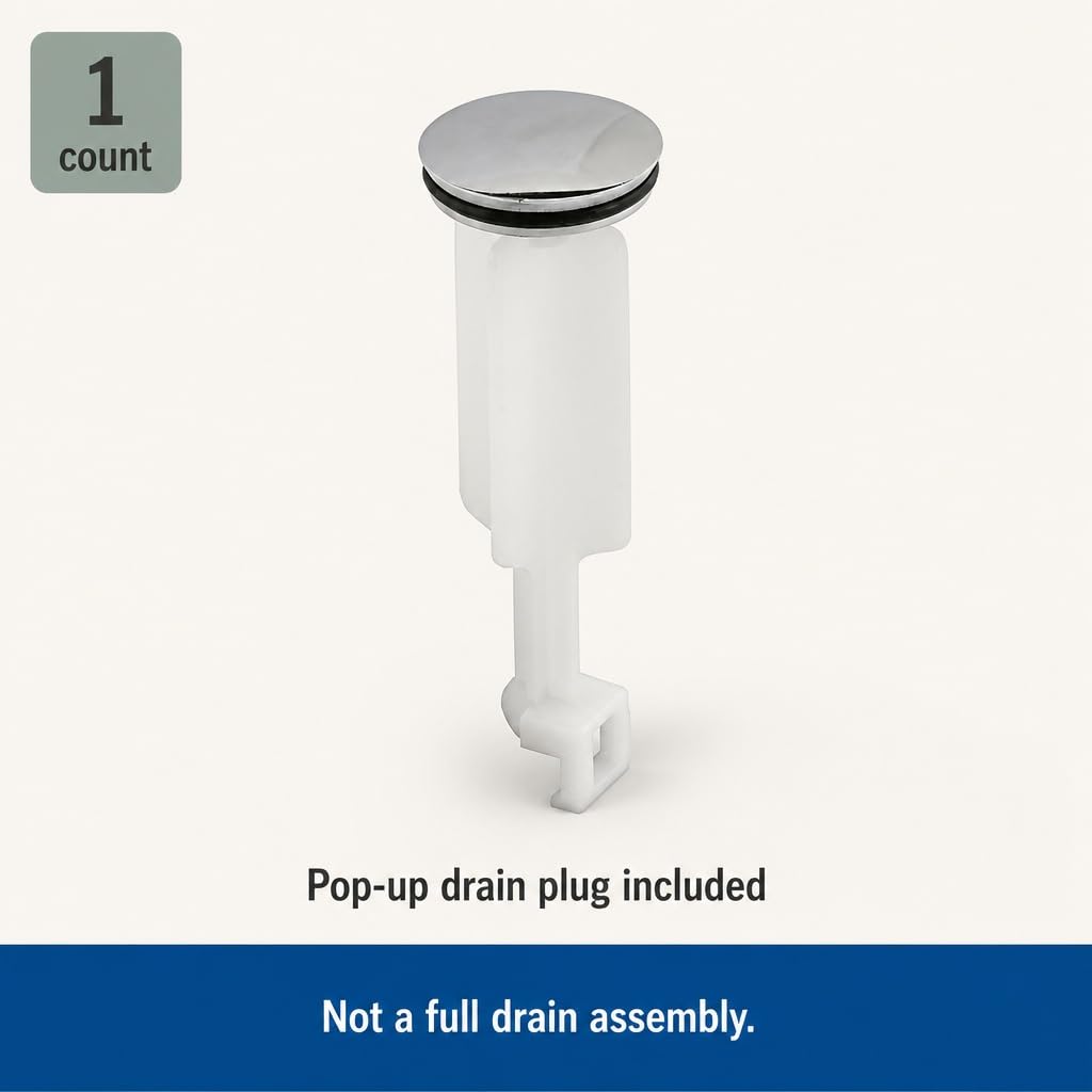 Prime-Line MP53265 Pfister Tapón de drenaje para lavabo, 3-5/8 pulgadas, plástico, cromo, para #972-691A, paquete de 1
