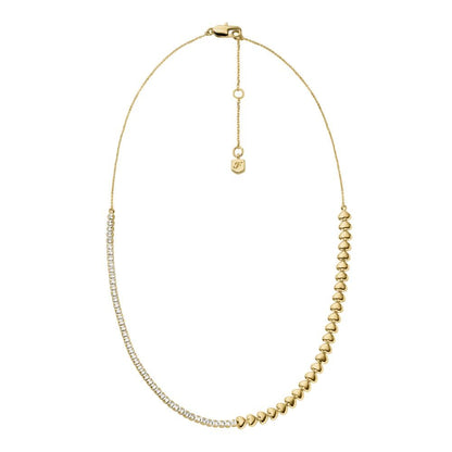 Collar Fossil Sutton JA7302710 de latón de color dorado para dama