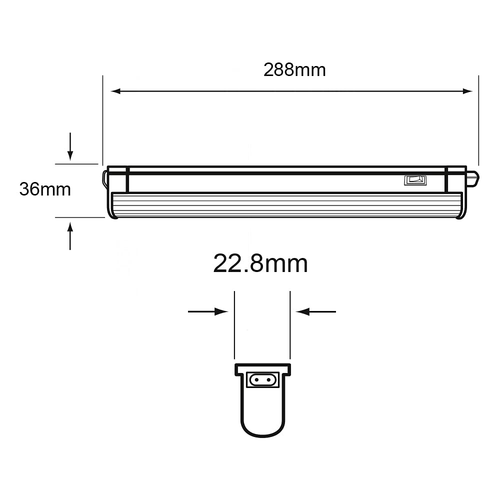 Tecnolite - Lámpara Regleta LED 28.8 cm Sobreponer 4 W, Luz Blanca Neutra, No atenuable, LED integrado