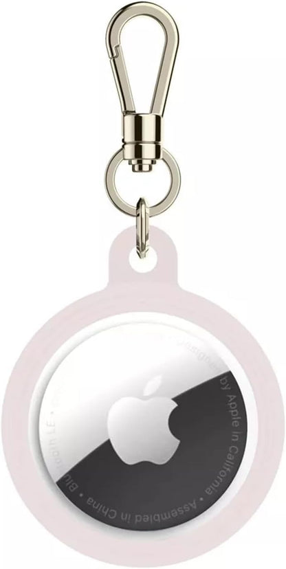 Kate Spade New York Estuche para AirTag con Clip de Anillo Dorado, Hollyhock Cream