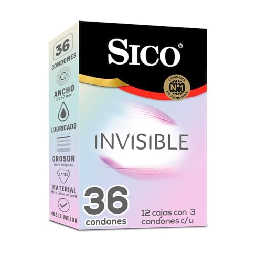 Sico® Invisible Condones Ultra Delgados, cartera con 36 piezas