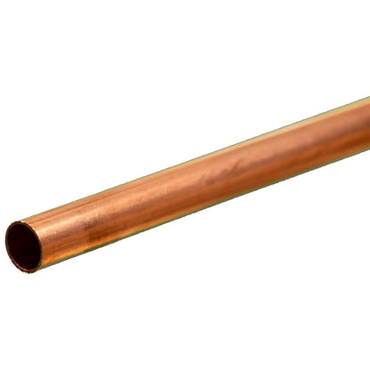 K&S 8116 - Tubo redondo de cobre, 1/4 pulgadas de diámetro exterior x 0 pulgadas de largo x 12 pulgadas de largo, 1 pieza, fabricado en los Estados Unidos