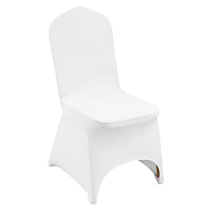 VEVOR 100 Fundas de Silla Blancas de poliéster y Elastano, Fundas elásticas para Boda, Fiesta, Comedor, Banquete, decoración de Silla