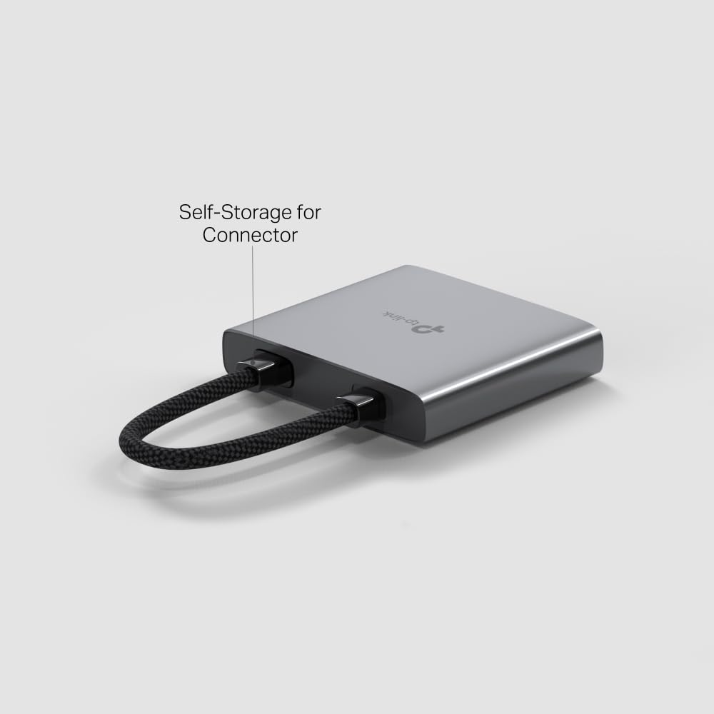 TP-Link USB Type-C 3 en 1 Hub (UH3020C) - 4K HDMI 60Hz, 100W PD de Carga, Puerto USB-A de 5Gbps, Enchufe y Uso, aleación de Aluminio, Cable Trenzado, Compatible con Windows, macOS, iPadOS, ChromeOS,