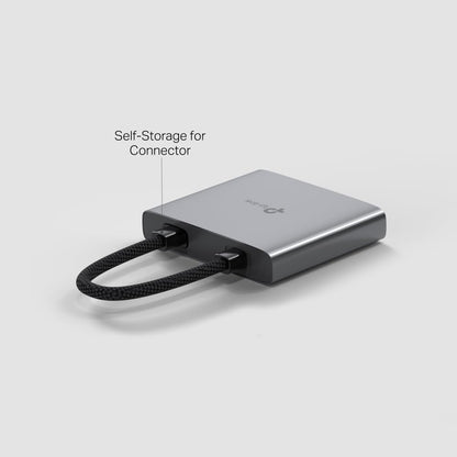 TP-Link USB Type-C 3 en 1 Hub (UH3020C) - 4K HDMI 60Hz, 100W PD de Carga, Puerto USB-A de 5Gbps, Enchufe y Uso, aleación de Aluminio, Cable Trenzado, Compatible con Windows, macOS, iPadOS, ChromeOS,