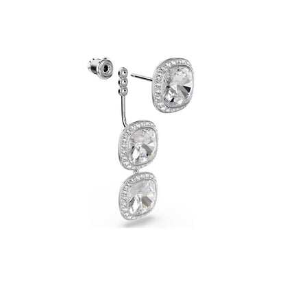 Pendientes Una Angelic, Talla cojin, Blancos, Acabado en rodio