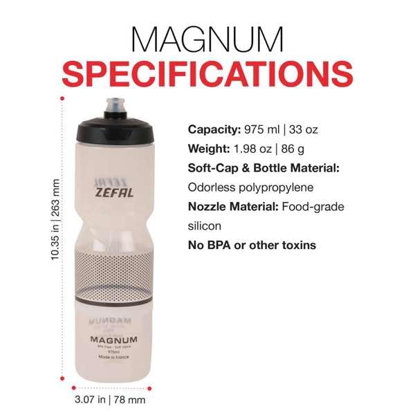 Zefal Magnum - Botella de agua de 975 ml, talla única