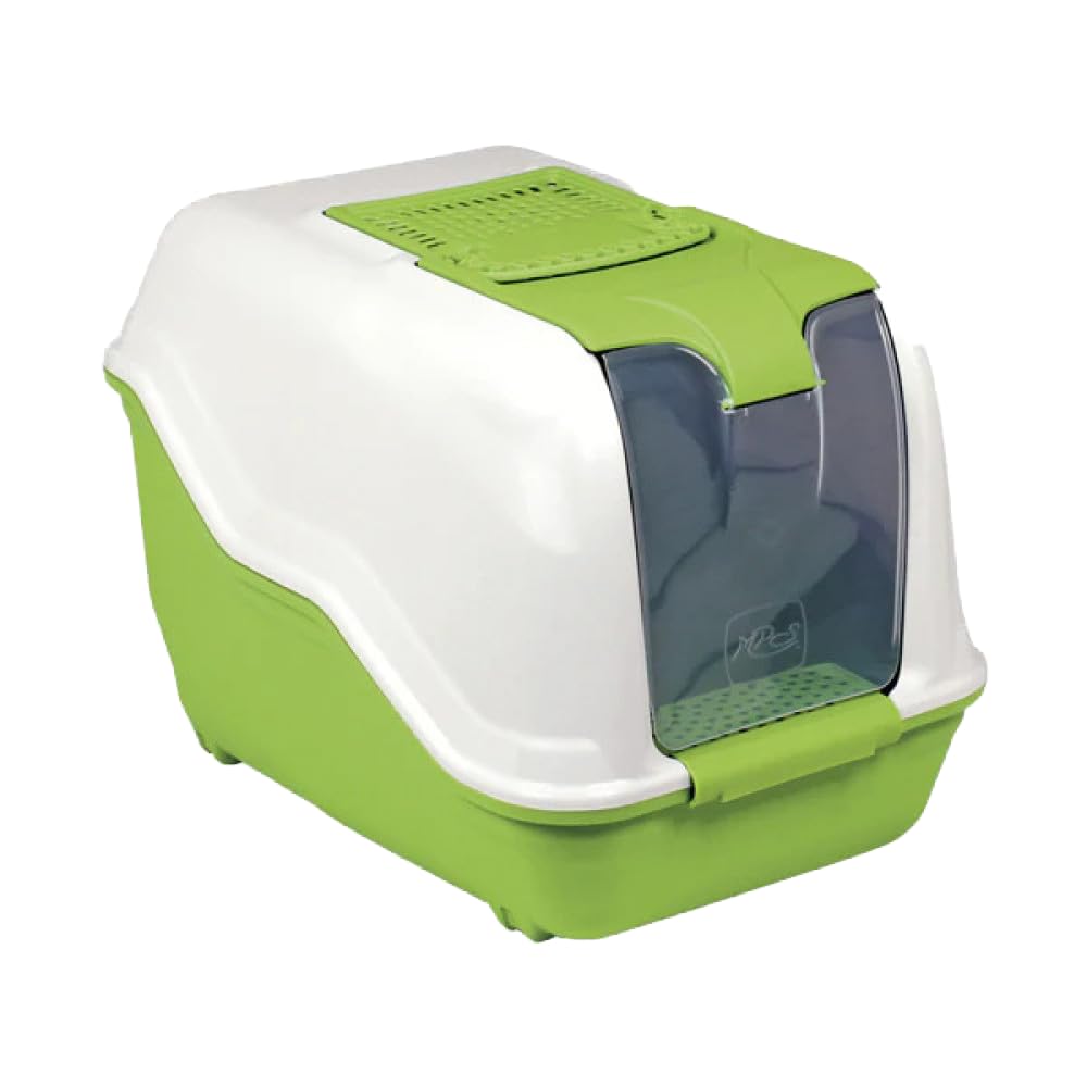 MPS Arenero para Gatos Netta CH con Tapa y Puerta Abatible, Filtro de Carbón Activado, Fácil Limpieza y Transporte Seguro