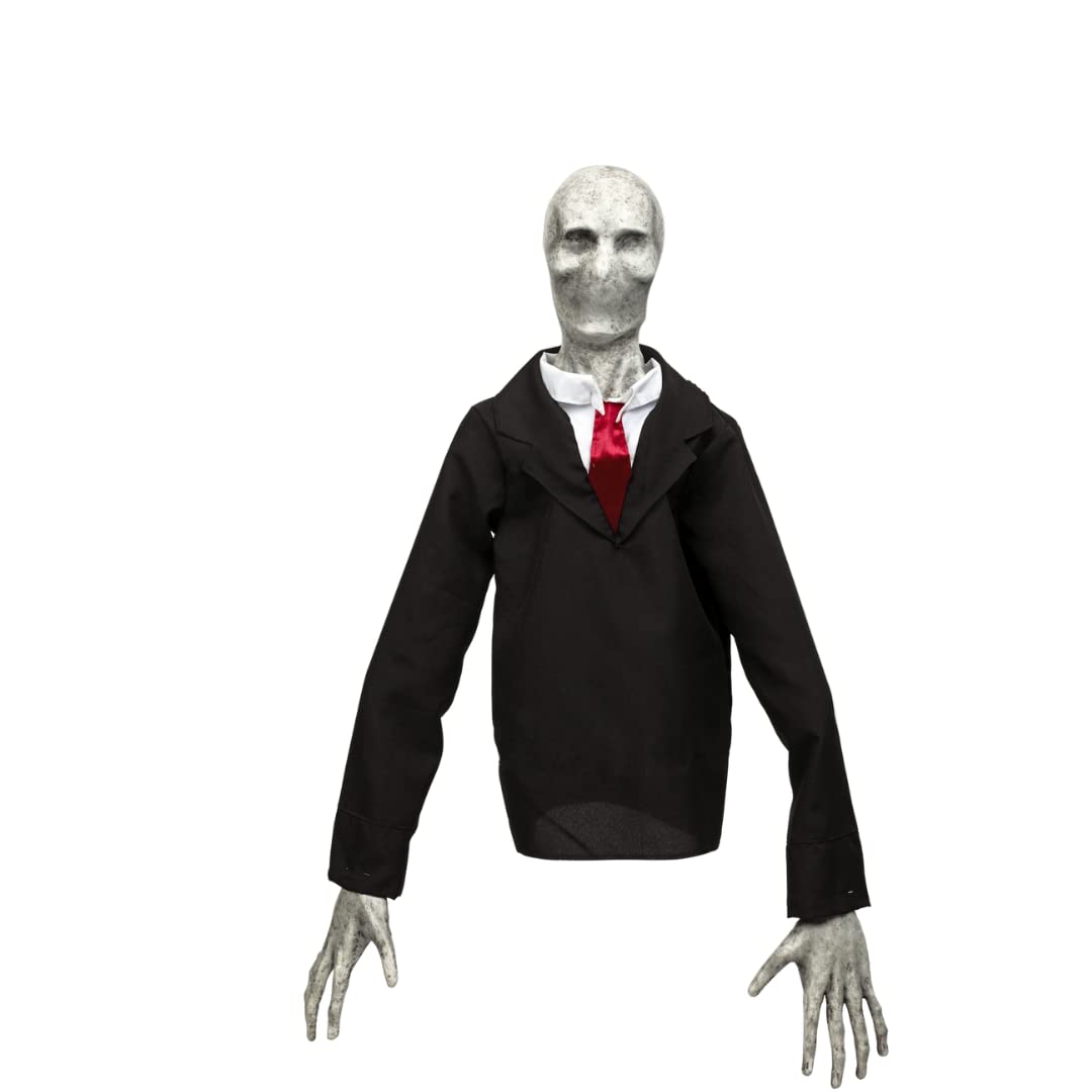 Ghoulish Productions Hanging Silence Stalker, Decoración Colgante de Monstruo Slenderman, Muñeco Decorativo para Casa y Jardín, Ideal para Halloween y Casas de Terror