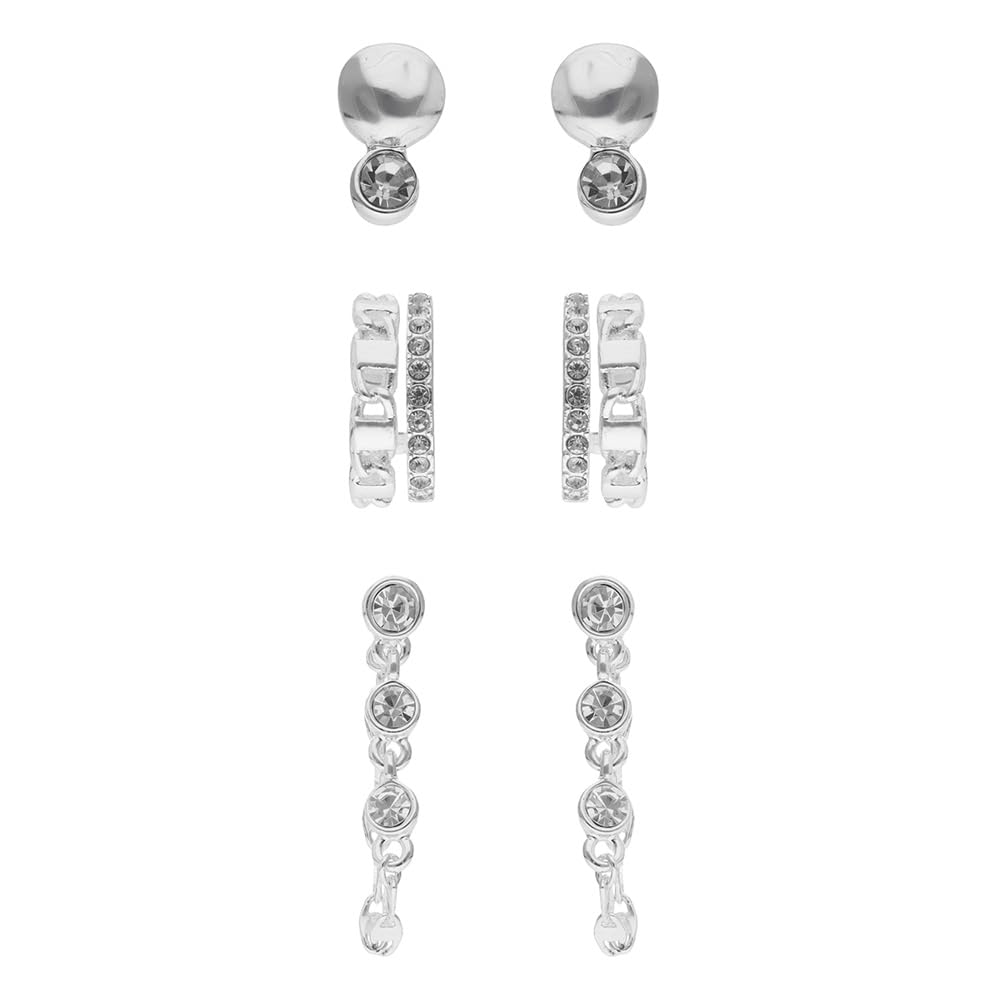 Nine West Aretes Plateado para Mujer