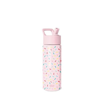 Simple Modern Botella de Agua para Niños con Popote | Vaso Térmico Acero Inoxidable Aislado Reutilizable para Niños y Niñas | Summit Colección | 530ml | Confetti