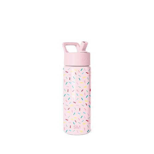 Simple Modern Botella de Agua para Niños con Popote | Vaso Térmico Acero Inoxidable Aislado Reutilizable para Niños y Niñas | Summit Colección | 530ml | Confetti
