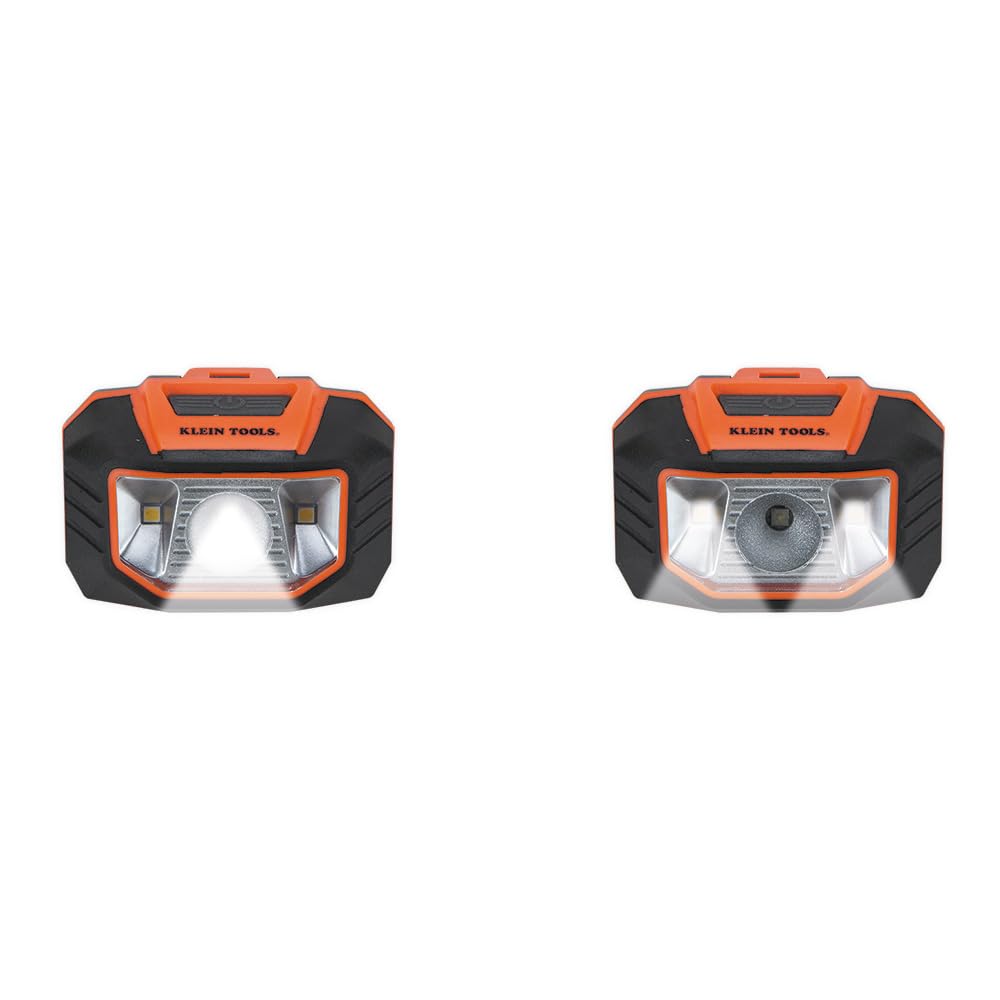 Klein Tools 56220 - Luz LED para faros delanteros con sombrero duro, luz de inundación y punto se inclina 45 grados, correa antideslizante, para trabajo y senderismo al aire última intervensión,