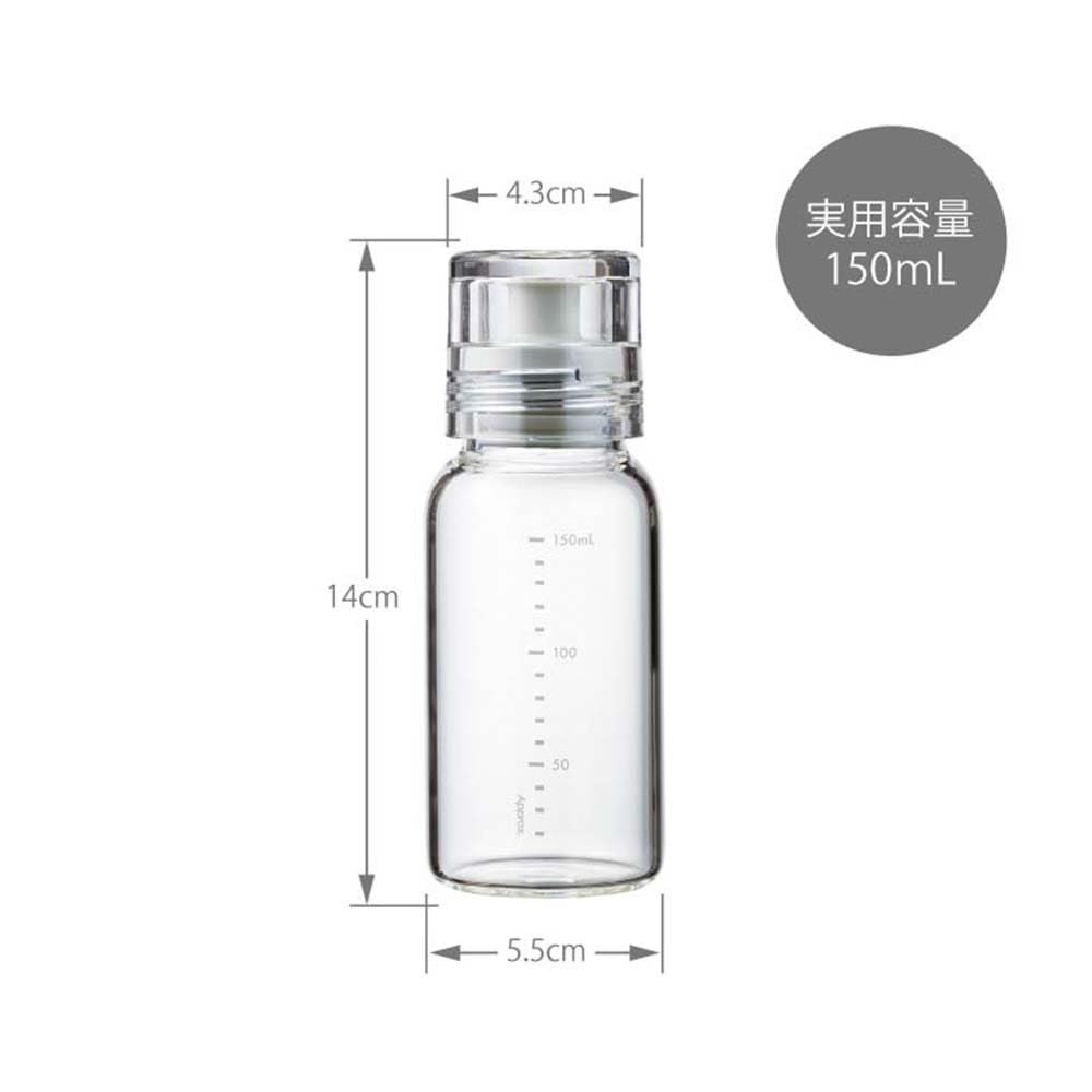 HARIO DBSN-150-PGR - Botella de aderezo, delgada, 5.5 fl oz (150 ml), se puede utilizar con agua caliente, gris pálido