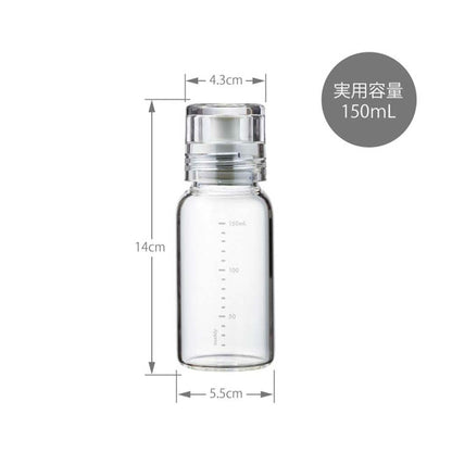 HARIO DBSN-150-PGR - Botella de aderezo, delgada, 5.5 fl oz (150 ml), se puede utilizar con agua caliente, gris pálido