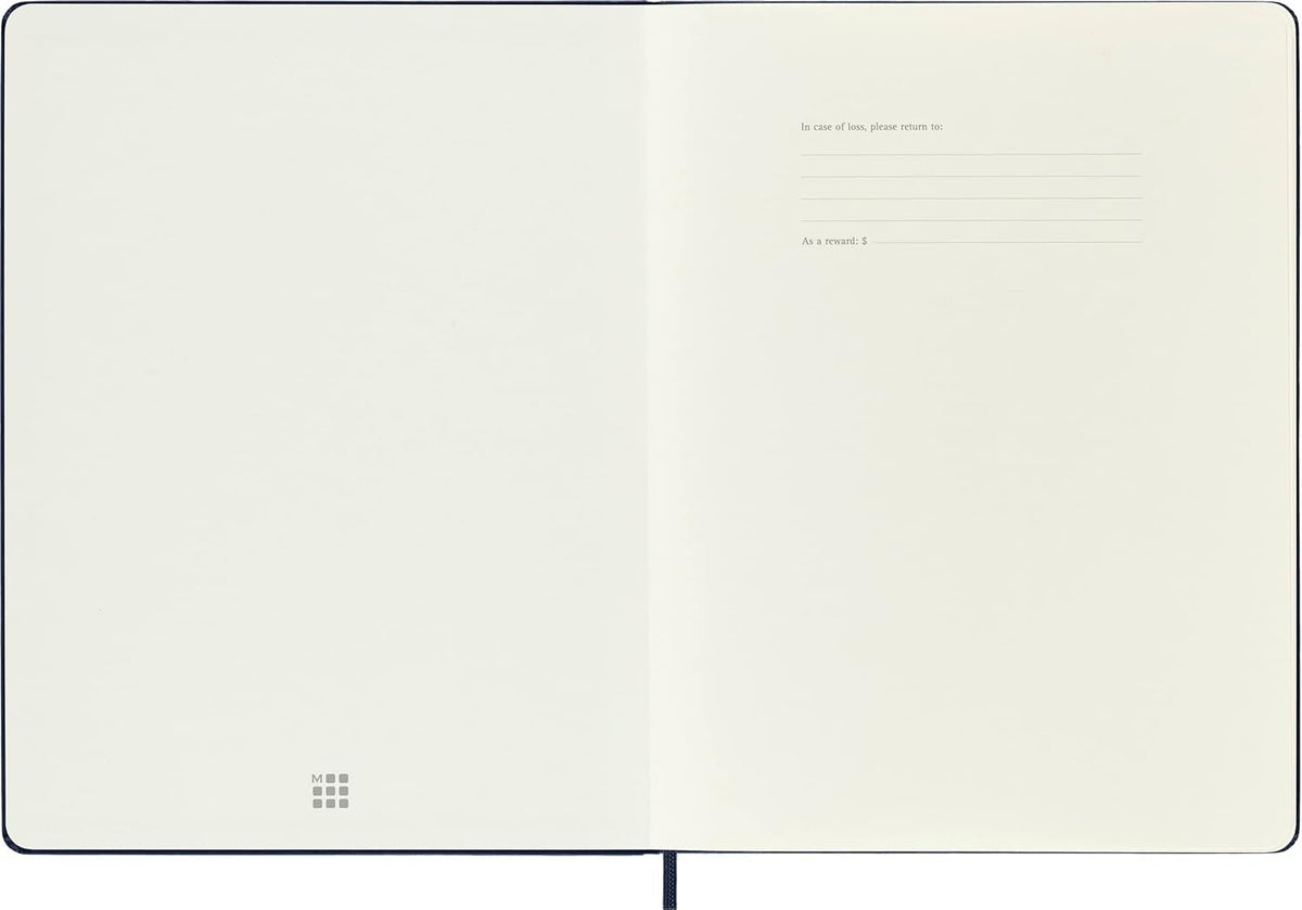 Moleskine Libreta Clásica Extra Grande Azul Zafiro de Hoja Blanca Pasta Dura