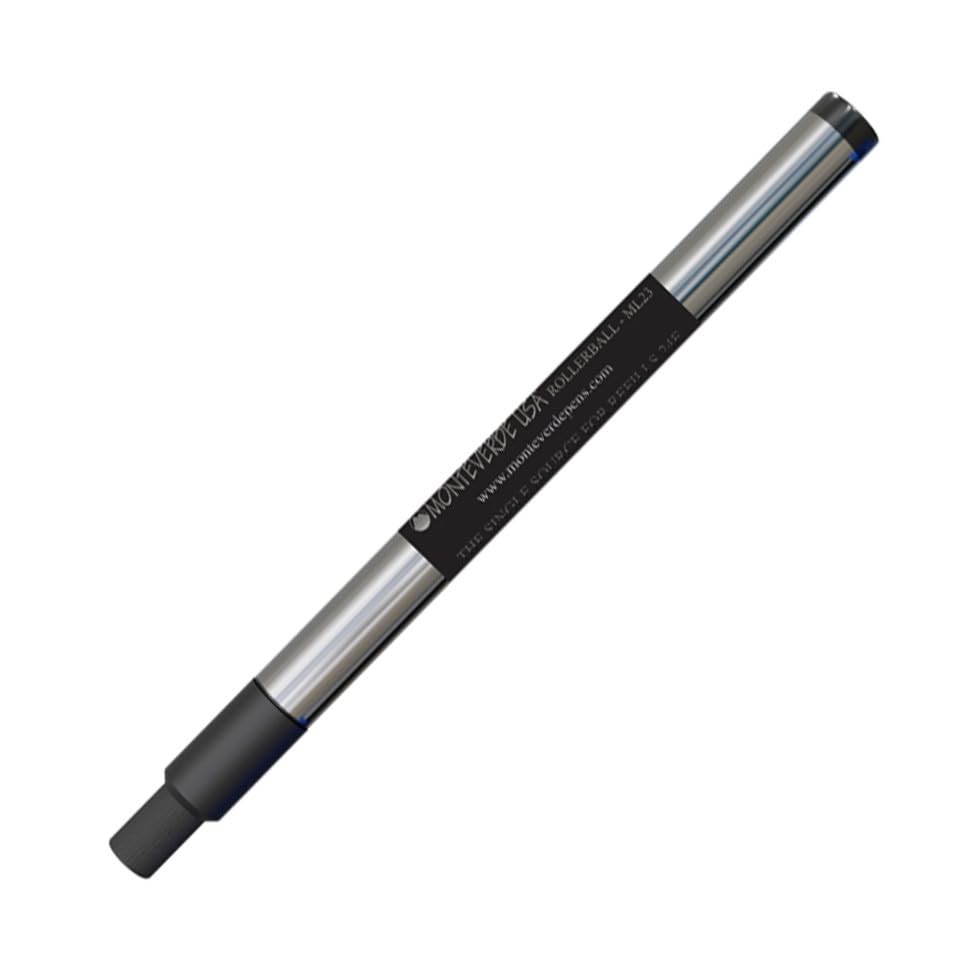 Monteverde Rollerball Recambios para adaptarse a Montblanc Rollerball LeGrand, punto medio, tinta negra, paquete de 2 ampollas, rendimiento de escritura premium