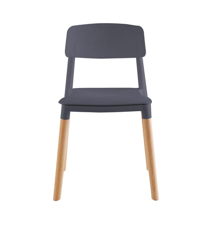 Midtown Concept 4 Sillas Eames de Comedor Estocolmo con Patas de Madera, Estilo nórdico Grey - 42.5 CM X 50.5 CM X 75.5 CM