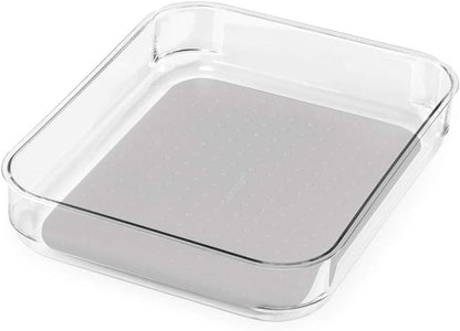Madesmart 96666 - Organizador de papelera con agarre suave transparente, 24,77 x 19,69 x 4,76 cm, color gris
