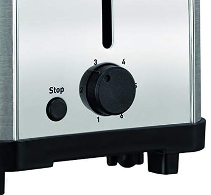 Tostador de Pan T-Fal TT330DMX Ultra Toaster Compacto Inox para dos panes con 6 niveles de temperatura de 700W y acero inoxidable + Cafetera de 12 tazas Oster® negra sistema de switch BVSTDCS12B013