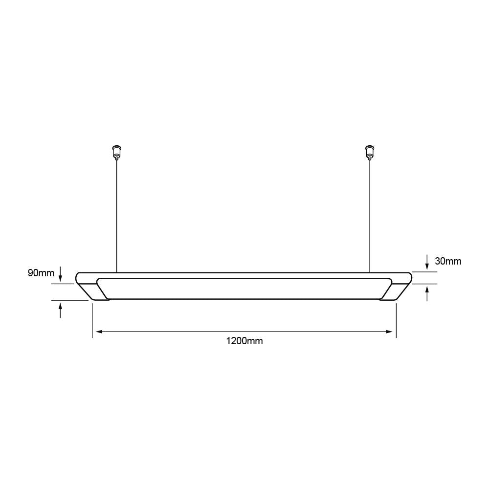 Tecnolite - Lámpara Colgante LED Lineal 1.20 m de Longitud 40 W, Luz Blanca Neutra, Atenuable, LED integrado