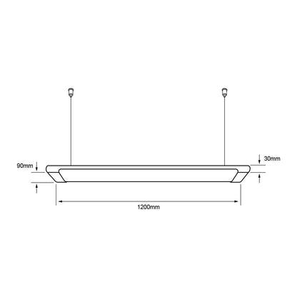 Tecnolite - Lámpara Colgante LED Lineal 1.20 m de Longitud 40 W, Luz Blanca Neutra, Atenuable, LED integrado