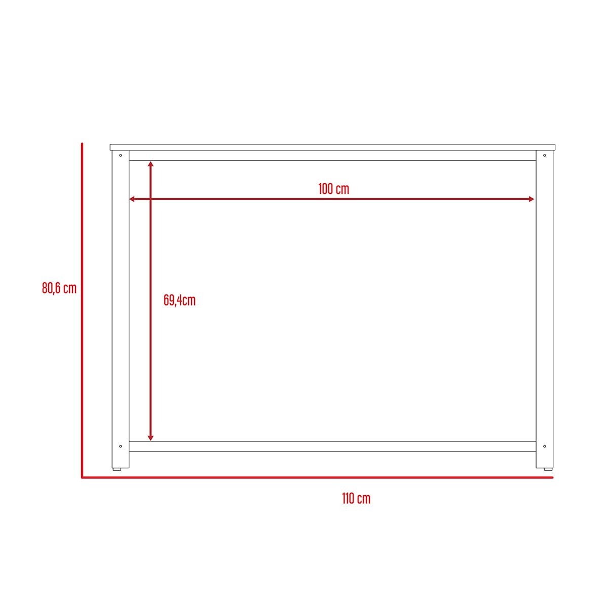 Deco Home KLIK Mesa Auxiliar ferrato armable, Color Duna, Dimensiones 36.5 Largo X 12.4 Ancho X 112 Alto cm, Estilo contemporáneo, con Rejilla Inferior y Estructura metálica