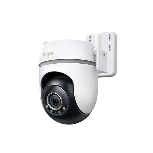 Tapo TP-Link TC43, Cámara de Seguridad Wi-Fi Exterior 3K 5MP, Visión Nocturna a Color con Sensor Starlight, Detección por IA, Cobertura 360°, Compatible con Alexa