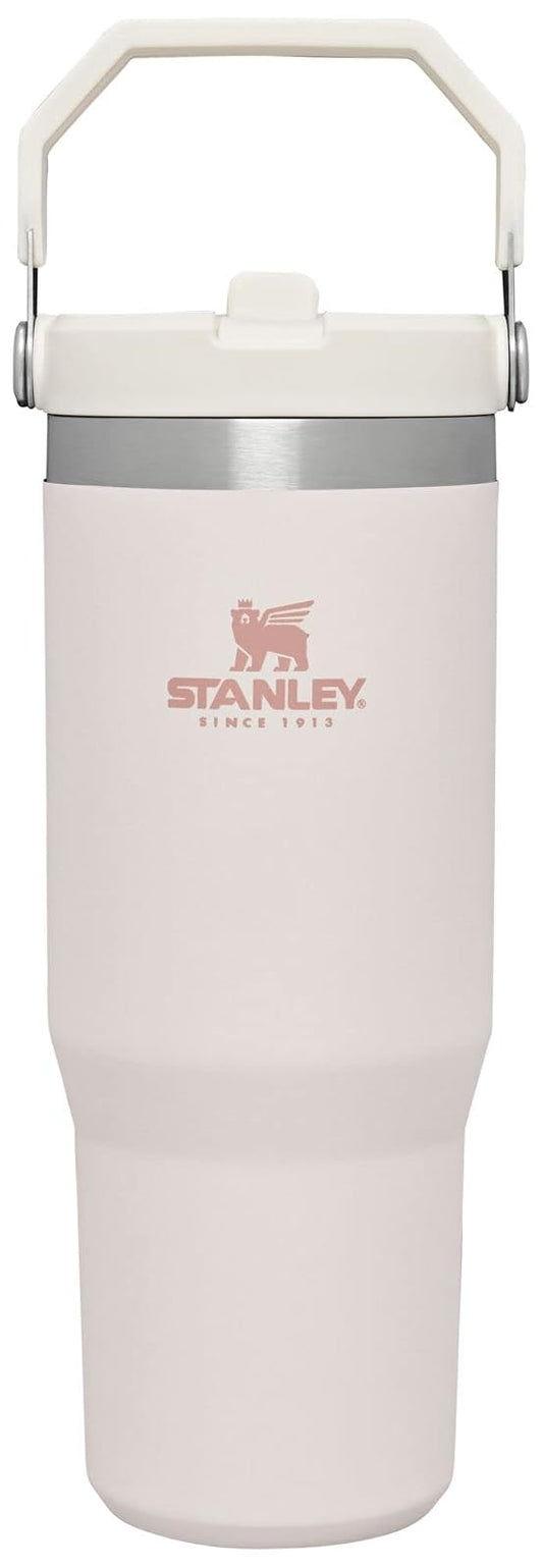 Stanley IceFlow - Vaso de acero inoxidable con popote – Botella de agua aislada al aspiradora para el hogar, la oficina o el automóvil, taza reutilizable con popote resistente a fugas, tapa fría durante