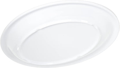 Carlisle FoodService Products Kingline Bandeja ovalada de plástico ovalada para el hogar y el restaurante, melamina, 12 x 9 pulgadas, color blanco (paquete de 12)