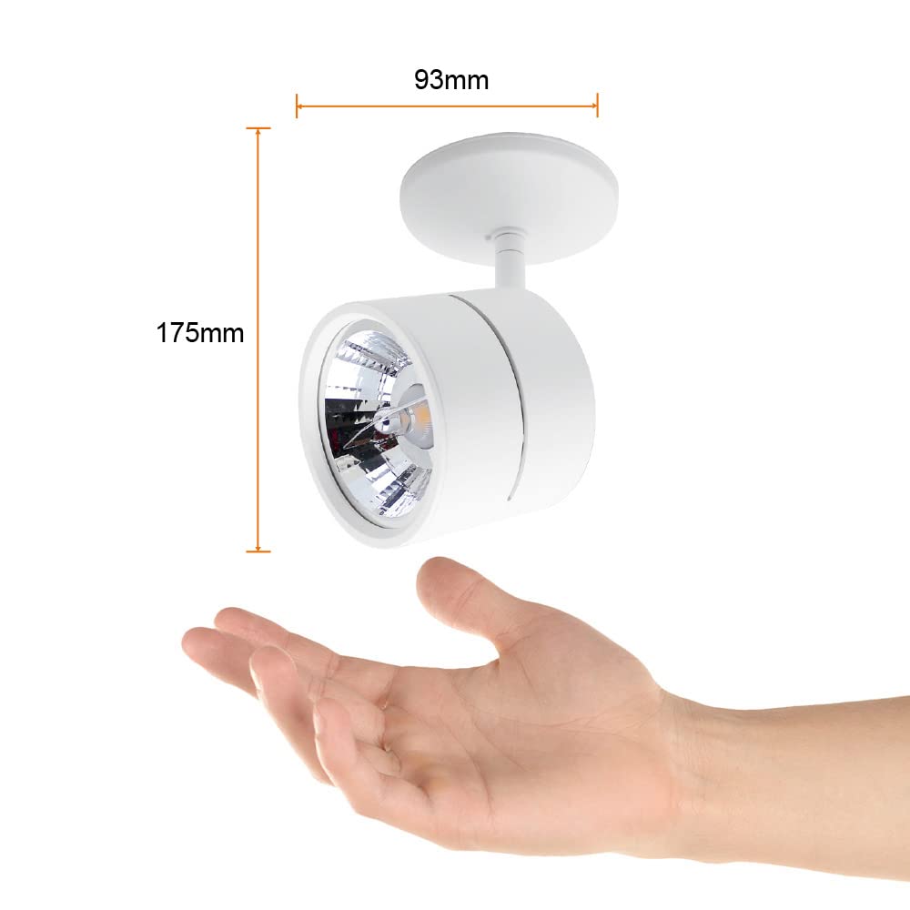 Tecnolite Lámpara Spot de Sobreponer Dirigible Potencia Máx. 60 W, Base G53, Interiores, No incluye foco