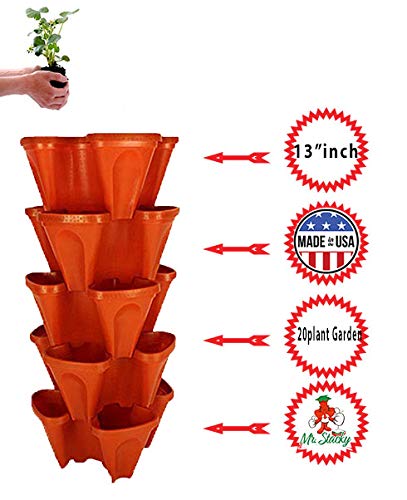 Mr. Stacky - Maceta para fresas de 5 niveles, 5 macetas