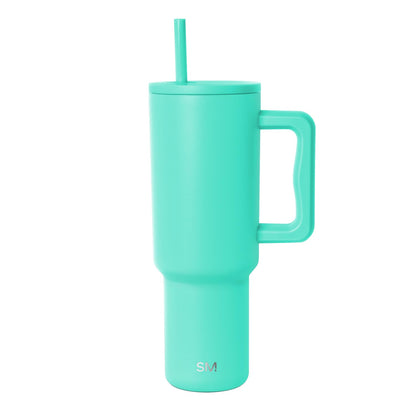 Simple Modern Trek Vaso Térmico con Asa y Popote, Acero Inoxidable, 890-1180 ml - 1180 ml - -Tropical Wave