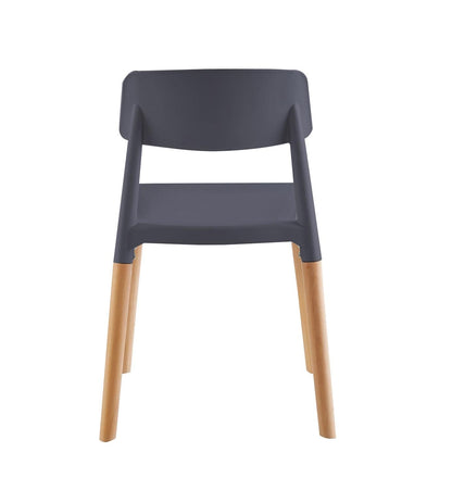 Midtown Concept 4 Sillas Eames de Comedor Estocolmo con Patas de Madera, Estilo nórdico Grey - 42.5 CM X 50.5 CM X 75.5 CM