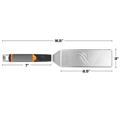 Signature Series Espátula de Acero Inoxidable 5195 | 41.91 cm x 7.62 cm, mango de goma ergonómico antideslizante, resistente al calor, abrebotellas integrado