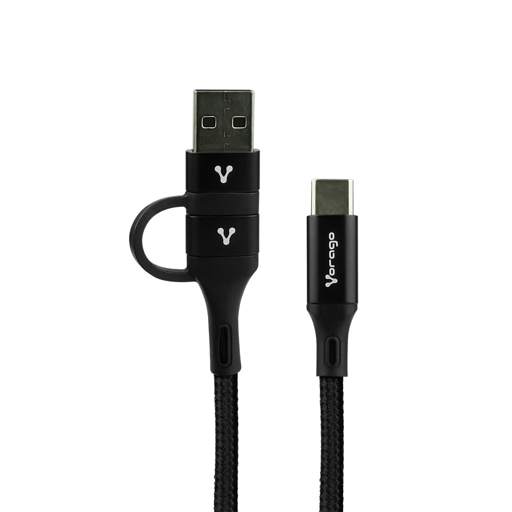 Vorago CAB-126 Cable Tipo C a Tipo C con Adaptador a USB A