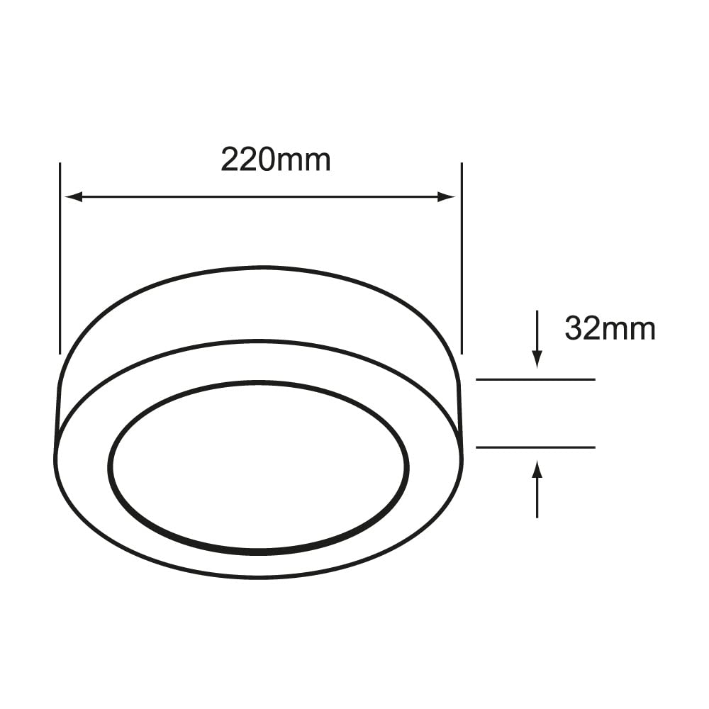 Tecnolite Lámpara Plafón LED de Sobreponer 18 W, Luz de Día, Interiores, No atenuable, LED integrado